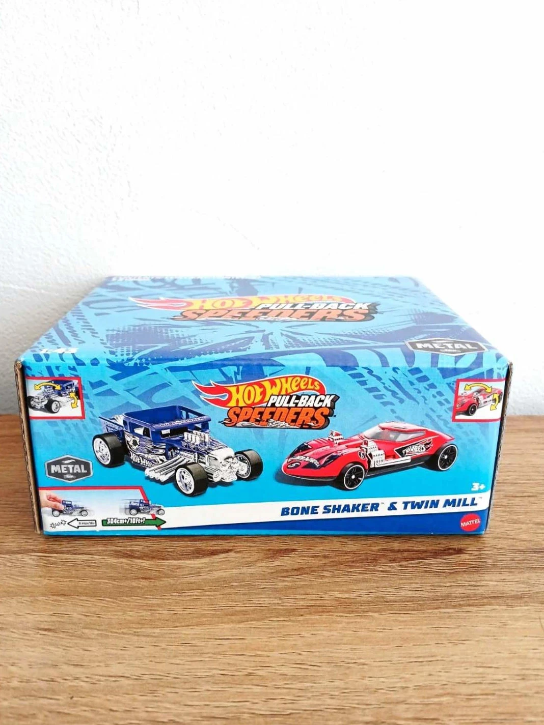 Voitures Hot Wheels Pull-Back Speeders 2-Pack Bone Shaker et Twin Mill